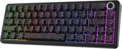 Беспроводная механическая игровая клавиатура EPOMAKER X AULA F65 PRO с возможностью горячей замены, 5-слойной подкладкой, кремовой прокладкой, ручками и прозрачными клавишами из ПБТ, RGB, BT/2,4 ГГц/USB-C (черный топографический, переключатель Icesoul) 1000001675 - фото 506643