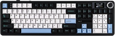 Беспроводная игровая клавиатура EPOMAKER X AULA F108 PRO с экраном, аккумулятором 8000 мАч, 104 программируемыми клавишами и ручкой с возможностью горячей замены, RGB-подсветкой, для Mac/ПК/Android (синяя, белая и черная) 1000001693 - фото 506725
