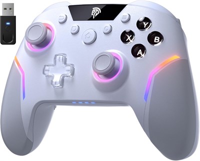 Беспроводной игровой контроллер EasySMX X20 с RGB-подсветкой, 2-ступенчатым датчиком Холла, частотой опроса 1000 Гц, 6-осевым гироскопом на нескольких платформах, механическими кнопками — совместим с ПК/Switch/Steam/Android 1000001706 - фото 506778