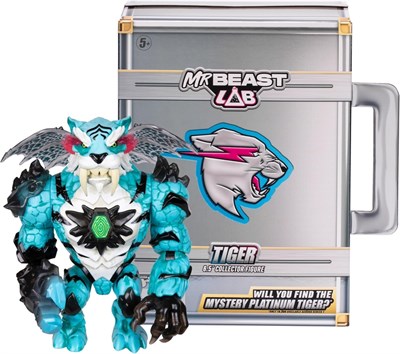 Коллекционная фигурка тигра MrBeast Lab Apex Beast, высота 6,25 дюйма, с невероятной детализацией, премиум-упаковкой, 13 точками артикуляции и челюстью-грызуном - стили могут отличаться 1000001726 - фото 506869
