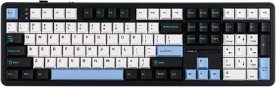 Беспроводная игровая клавиатура EPOMAKER AULA F108, полноразмерная механическая клавиатура с аккумулятором 8000 мАч, 108 программируемых клавиш с возможностью горячей замены, RGB-подсветка, для Mac/ПК/Android (синий, белый и черный) 1000001777 - фото 507100