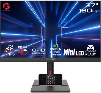 GAMEON GOML27QHD180IPS Midnight Signature 27-дюймовый черный игровой монитор, разрешение 2560x1440p 2K QHD Fast IPS, частота обновления 180 Гц, сверхбыстрый отклик, HDMI 2.1, FreeSync/G-Sync, HDR, совместимость с PS5, поддержка VRR. 1000001883 - фото 507573