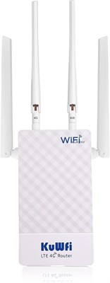 Маршрутизатор KuWFi Outdoor 4G LTE со слотом для SIM-карты, маршрутизатор Wi-Fi SIM-карты со скоростью 300 Мбит/с с питанием по Ethernet 48 В, 4 внешние антенны WiFi с высоким коэффициентом усиления для использования вне помещений, поддержка B1 / B3 / B7  1000002099 - фото 508582