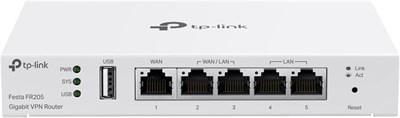 TP-Link Festa FR205 | Проводной маршрутизатор Multi-WAN | До 3 гигабитных портов WAN и один USB WAN | Самоорганизующаяся сеть | Бесплатное облако | Балансировка нагрузки | OpenVPN/IPSec/PPTP/L2TP VPN | Не работает с Omada 1000002154 - фото 508828