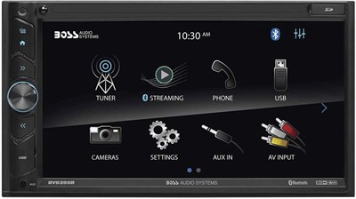 Автомобильный мультимедийный приемник BOSS Audio Systems BV9395B — Double Din, A-Link (отображение экрана), Bluetooth Audio и функция громкой связи, 6,95-дюймовый сенсорный экран, USB, SD, без CD/DVD, вход Aux AV, радио AM/FM 1000002441 - фото 510075