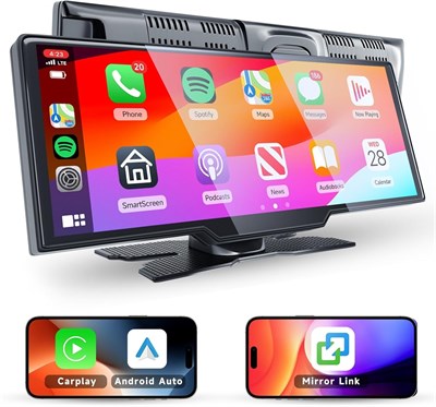 Podofo беспроводной Carplay автомобильный радиоприемник портативный 10,26-дюймовый сенсорный экран Android автомобильный Bluetooth, вспомогательный, USB-передатчик FM/Aux/SD карта DC7-32V простая установка для каравана кемпера LKW 1000002457 - фото 510153
