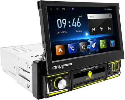 Fabrik Android плеер автомобильный стерео однодиновый 7-дюймовый складной и выдвижной сенсорный экран автомобильный радиоприемник в приборной панели головное устройство с WiFi BT Gps Youtube Netflix USB FM радио (2+32 ГБ) 1000002568 - фото 510689