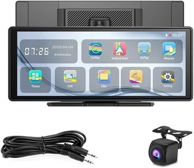 11.30 Сенсорный экран портативный беспроводной Carplay автомобильный стерео, портативный автомобильный экран совместимый с Bluetooth Hands-Free/GPS-навигацией/помощником Siri/голосовым управлением, 7 В-32 В подходит для всех транспортных средств 1000002590 - фото 510791