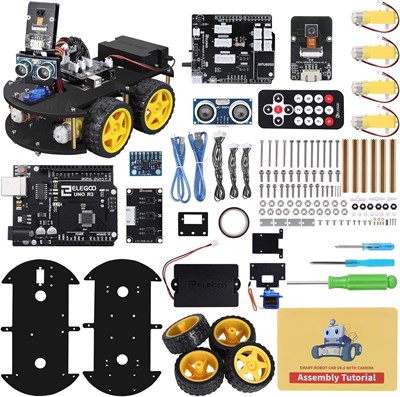 ELEGOO UNO R3 Project Smart Robot Car Kit V4 с UNO R3, модулем отслеживания линии, ультразвуковым датчиком, ИК-пультом дистанционного управления и т. д. Интеллектуальный и обучающий игрушечный робототехнический комплект для Arduino Learner 1000002713 - фото 511386