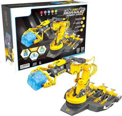 KIDSAVIA ® - STEM Toys - 3 в 1 Гидравлический экскаватор Роботизированная рука - Инженерные строительные блоки - Зажимы, клещи, захват/присоска/челюстной краб, обучающий набор для изучения робототехники для мальчиков и девочек от 6 до 12 лет 1000002759 - фото 511617