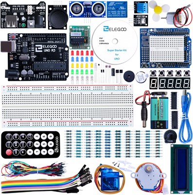 Стартовый комплект ELEGOO UNO Project Super с руководством, платой контроллера UNO R3, LCD1602, сервоприводом, шаговым двигателем, реле и т. д. для проектов Arduino 1000002760 - фото 511622