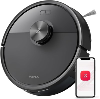 Робот-пылесос и швабра roborock Q7 TF, мощность всасывания HyperForce 10 000 Па, робот-пылесос, двойная система предотвращения спутывания, мытье полов с помощью приложения, навигация LiDAR, для шерсти домашних животных и ковров, черный 1000002786 - фото 511750