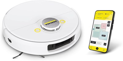 Робот-пылесос Karcher RCV 5 с функцией протирки, управлением через приложение, лазерной навигацией LiDAR, двойным лазером и искусственным интеллектом, картографированием, обнаружением помещений и препятствий, 5000 Па, временем работы 120 мин, для твердых  1000002804 - фото 511838