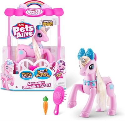 Pets Alive ZURU "Magical Unicorn & Stable" Интерактивная роботизированная игрушка-ЕДИНОРОГ для детей от 3 лет и старше 1000002805 - фото 511843