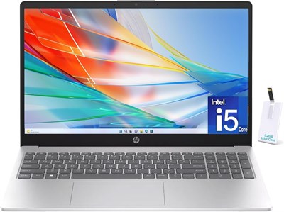 Ноутбук HP 15,6", процессор Intel Core i5-1335U 13-го поколения, 32 ГБ ОЗУ, твердотельный накопитель 1 ТБ, дисплей FHD с антибликовым покрытием, веб-камера, цифровая клавиатура, Wi-Fi, Bluetooth, HDMI, карта USB на 32 ГБ, Windows 11 — серебристый 1000002942 - фото 512489
