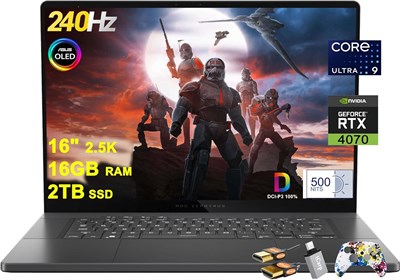 Игровой ноутбук ASUS ROG Zephyrus G16 16" 2.5k 2560x1600 OLED 240 Гц (DCI-P3 100% 500 нит G-SYNC) Intel 16-ядерный Ultra 9 185H 16 ГБ ОЗУ 2 ТБ SSD GeForce RTX 4070 с подсветкой Thunderbolt Win11 с ICP Hub 1000003126 - фото 513387