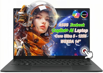 Ноутбук ASUS Zenbook 14 OLED WUXGA Touch Slim Copilot AI 2024, 14 ядер Intel Ultra 5-125H (Beats i7-1370P), Wi-Fi 6E, веб-камера FHD, 2 порта Thunderbolt 4, Win11 Pro, с HDMI (8 ГБ ОЗУ LPDDR5 | 512 ГБ PCIe SSD) 1000003231 - фото 513890
