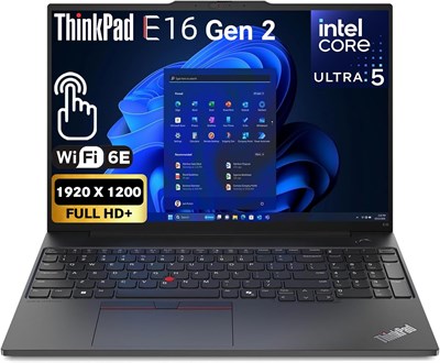 Lenovo ThinkPad E16 Gen 2, FHD+ 16", сенсорный экран, Intel Ultra 5-125U (Beats i7-1355U), 16 ГБ ОЗУ, 512 ГБ NVMe, FPR, клавиатура с подсветкой, WiFi 6E + BT, RJ-45, веб-камера FHD, Win 11 Pro, бизнес-ноутбук с искусственным интеллектом 1000003248 - фото 513968