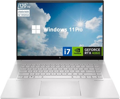 Ноутбук HP Envy i7 4060 Business, 16-дюймовый сенсорный экран WQXGA 120 Гц, Intel Core i7-13700H, GeForce RTX 4060, 64 ГБ оперативной памяти DDR5, 2 ТБ твердотельного накопителя PCIe M.2, Wi-Fi 6, Windows 11 Pro, серебристый 1000003258 - фото 514018
