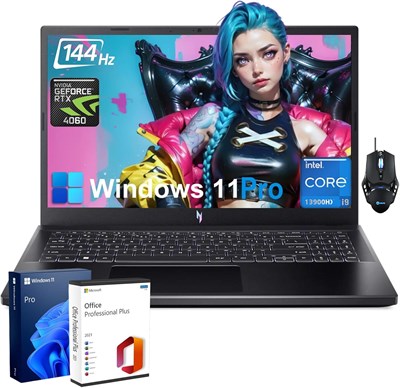 Игровой ноутбук acer Nitro V — процессор Intel i9-13900H | графический процессор NVIDIA GeForce RTX 4060 | 15,6-дюймовый дисплей FHD 144 Гц | 64 ГБ DDR5 | 2 ТБ SSD | WiFi 6 | KB с подсветкой | Win11 Pro, с аксессуарами 1000003260 - фото 514028