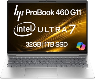 Ноутбук HP ProBook 460 G11 Business с дисплеем FHD+ 16 дюймов, процессором Intel Core Ultra 7 155U (Beats i7-1355U), оперативной памятью DDR5 32 ГБ, накопителем NVMe 1 ТБ, Wi-Fi 6E, портом RJ-45, веб-камерой, клавиатурой с подсветкой, ОС Win 11 Pro — плас 1000003428 - фото 514841