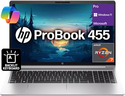 Оригинальный ноутбук HP ProBook 455 G10 для бизнеса 15,6", AMD Ryzen 7 7730U FHD-дисплей (Beats i7-1255U), 16 ГБ ОЗУ, 512 ГБ NVMe, HD-веб-камера, Wi-Fi 6E, RJ-45, HDMI, USB-C, клавиатура 1000003554 - фото 515459