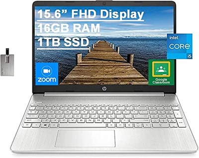 Ноутбук HP 15,6" FHD, Intel Core i5-1135G7 11-го поколения (Beats Intel i7-1065G7), 16 ГБ ОЗУ, 1 ТБ PCIe SSD, Intel Iris X Graphics, HD веб-камера, HDMI, Bluetooth, Win10, серебристый, USB-карта на 32 ГБ (обновленная) 1000003609 - фото 515702