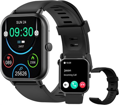 Умные часы PEJE ZW01 — дисплей 1,83 дюйма, звонки по Bluetooth, батарея на 15 дней, водонепроницаемость IP68, более 123 спортивных режимов, монитор SpO2/HR/сна, оповещения о молитвах, совместимые со смарт-часами Android iOS (черный) 1000003706 - фото 516151