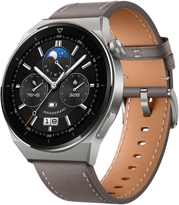 Умные часы HUAWEI WATCH GT 3 Pro с титановым корпусом и сроком работы батареи до 2 недель - Совместимость с Android и iOS - Фитнес-трекер и монитор здоровья - Циферблат из сапфирового стекла - Bluetooth - 46 мм, серый 1000003733 - фото 516282