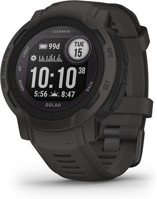 Garmin Instinct 2 Solar, GPS-часы для активного отдыха, возможность зарядки от солнечной батареи, поддержка нескольких ГНСС, маршрутизация Tracbak, графит 1000003904 - фото 517128