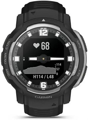 GARMIN Instinct Crossover — черный, стандартная версия | Люминесцентные аналоговые стрелки и цифровой дисплей Смарт-часы | Совместимость с устройствами Android и Apple | Встроенные спортивные приложения 1000003938 - фото 517285