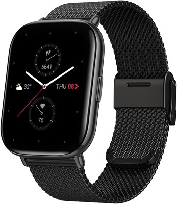 Смарт-часы Amazfit Zepp E Square для здоровья и фитнеса с функцией мониторинга сердечного ритма, SpO2 и быстрого сна, корпус из нержавеющей стали, металлический браслет, цвет черный металлик 1000003953 - фото 517357
