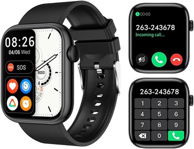 Azonee Sport Smart Watch, 1,85-дюймовые умные часы, фитнес-трекер для телефонов Android iOS с функцией отслеживания артериального давления, частоты сердечных сокращений, ответа на вызовы/выполнения звонков, спортивных режимов, монитора сна и счетчика шаго 1000004010 - фото 517633