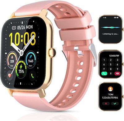 Garlo Smart Watch для мужчин и женщин, 1,85-дюймовый фитнес-трекер, монитор сердечного ритма/сна/шагомер, TFT HD Bluetooth, несколько спортивных режимов для спортзала, водонепроницаемые женские и мужские фитнес-часы для Android iPhone (розовые) 1000004041 - фото 517777