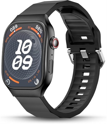 Смарт-часы Pebble Curve с изогнутым дисплеем HD 1,99 дюйма для мужчин и женщин, водонепроницаемость IP67, BT-вызовы, Health Suite, совместимость с Android и iOS, умный калькулятор, голосовой помощник с искусственным интеллектом, цвет Jet Black 1000004111 - фото 518099