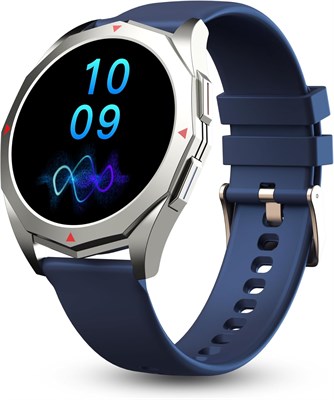 Pebble Rio 1,39-дюймовый HD-дисплей, Bluetooth-звонки, сенсорный экран, умные часы для мужчин и женщин, Health Suite, несколько циферблатов, несколько спортивных режимов, циферблаты «сделай сам», металлический корпус, цвет Winter Blue 1000004156 - фото 518303