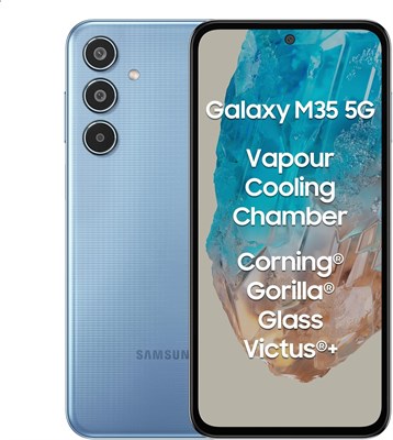 Samsung Galaxy M35 5G (6 ГБ ОЗУ, 128 ГБ памяти) | Corning Gorilla Glass Victus+ | Оценка AnTuTu 595K+ | Камера охлаждения с паром | Аккумулятор 6000 мАч | Дисплей Super AMOLED 120 Гц | Две SIM-карты — синий цвет 1000004175 - фото 518354