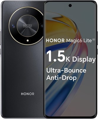 HONOR Magic6 Lite, мобильные телефоны без SIM-карт, смартфон 5G, 8 ГБ + 256 ГБ, 6,78-дюймовый дисплей с защитой от падения и частотой обновления 120 Гц, тройная задняя камера 108 МП, аккумулятор 5300 мАч, две SIM-карты, Android 13, темно-черный 1000004449 - фото 518931