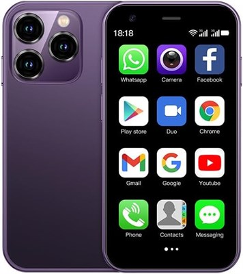 Gruattreay Mini Smartphone Unlocked 4G Mobile Phone 3.0 дюйма, Dual SIM, 2Mpx+5Mpx Camera, Android 10.0 Quad-core backup phone (фиолетовый) 1000004730 - фото 520174