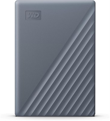 Жесткий диск WD My Passport емкостью 2 ТБ, серый, USB C, USB A, exFAT, защита паролем, аппаратное шифрование, работает со значком Chromebook-WDBWML0020BGY-WESN 1000004767 - фото 520334