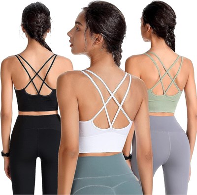 Женский спортивный бюстгальтер KASTWAVE Cross Back — укороченный топ для йоги с подкладкой, майка без косточек для тренировок с низкой ударной нагрузкой, дизайн с бретелями крест-накрест 1000004817 - фото 520517