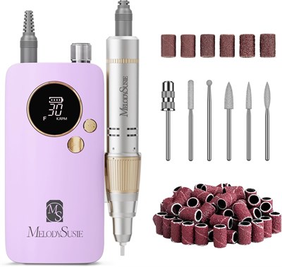 MelodySusie Electirc Nail Drill 30000 RPM, SC320F Профессиональная аккумуляторная портативная пилка для ногтей, беспроводная электронная пилка для акриловых ногтей, гель-лак, набор для снятия ногтей для маникюрного салона, дома, фиолетовый 1000004915 - фото 520947