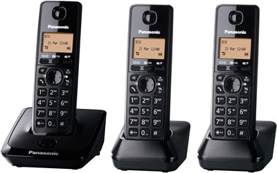 Panasonic ЦИФРОВОЙ БЕСПРОВОДНОЙ ТЕЛЕФОН С 3 НАУШНИКАМИ KXTG2713, черный, KX-TG2713UE1 1000005141 - фото 521731