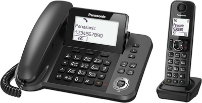 Цифровой проводной/беспроводной телефон Panasonic с функцией блокировки вызовов, 1 проводная трубка и 1 беспроводная трубка - KX-TGF310UE1 (черный) 1000005146 - фото 521752