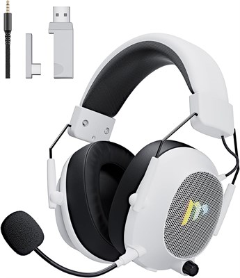 Беспроводная игровая гарнитура Mytrix для ПК, PS4, PS5, Mac, Switch, объемный звук, 50-мм драйверы, 2,4 ГГц / Bluetooth / 3,5-мм игровые наушники с шумоподавлением, съемный микрофон, полноразмерные наушники 1000005199 - фото 521970