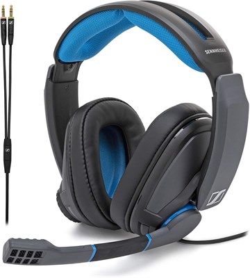 Игровая гарнитура Sennheiser GSP 300 для ПК, Mac, PS4 и мультиплатформенная — черная/синяя, проводная 1000005323 - фото 522176