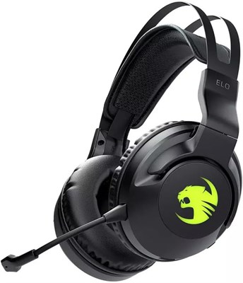 Беспроводная игровая гарнитура Roccat Elo 7.1 Air для ПК, наушники с объемным звучанием и съемным микрофоном с функцией шумоподавления, 50-миллиметровые драйверы, 24-часовое время работы от аккумулятора, RGB-подсветка, черный, средний 1000005255 - фото 522314