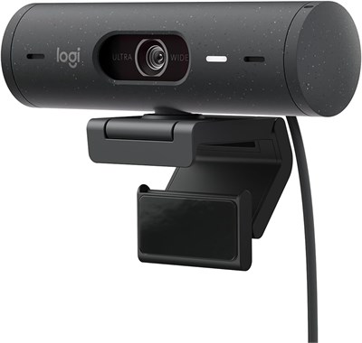 Веб-камера Logitech Brio 500 Full HD с автоматической коррекцией яркости, режимом показа, двумя микрофонами с шумоподавлением, защитной шторкой, поддержкой Microsoft Teams, Google Meet, Zoom, кабелем USB-C (графитовый) 1000005385 - фото 522526