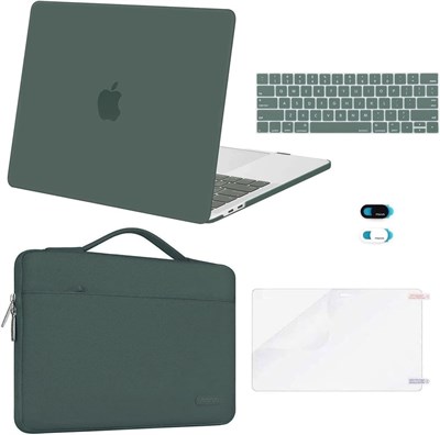 Чехол MOSISO для MacBook Pro 13 дюймов M2 2025, 2024, 2023-2016 A2338 M1 A2251 A2289 A2159 A1989 A1708 A1706, жёсткий пластиковый чехол, сумка, чехол для клавиатуры, чехол для веб-камеры и защитная плёнка для экрана, изумрудно-зелёный 1000005527 - фото 523210