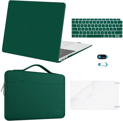 Чехол MOSISO для MacBook Air 13 дюймов, выпуск 2022, 2021, 2020, 2019, 2018 годов, A2337 M1, A2179, A1932, дисплей Retina, пластиковый корпус, чехол, чехол для клавиатуры, чехол для веб-камеры и защитная пленка для экрана, цвет «павлиний зеленый» 1000005531 - фото 523230